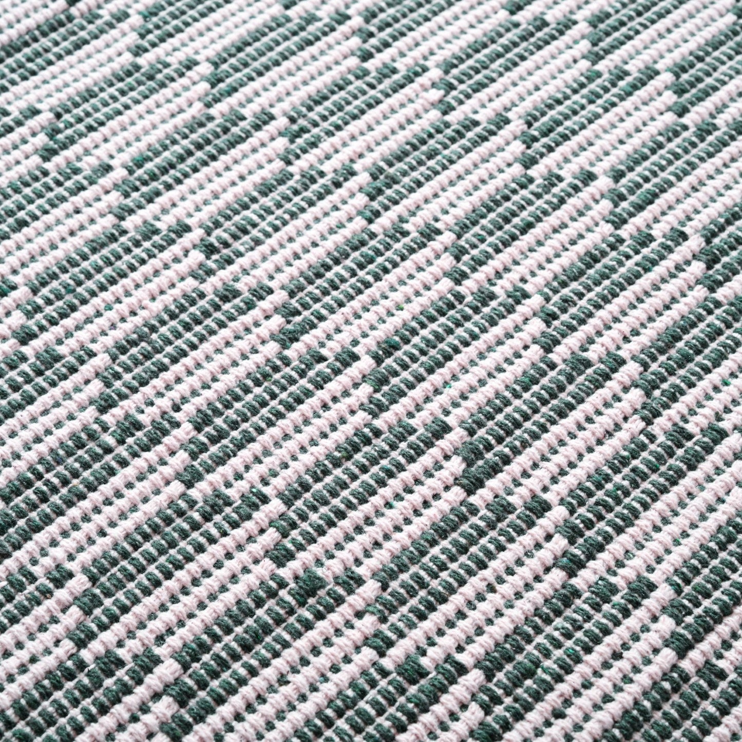 Green Boho White Floor Runner Cotton Mat 130x50cm