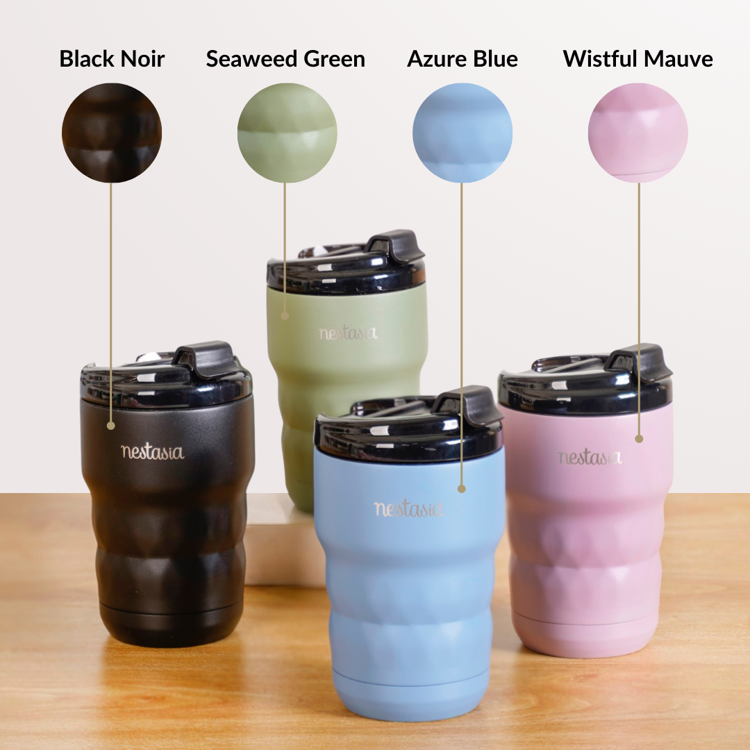 Brewster Stainless Steel Spill Proof Coffee Tumbler Black Noir 350ml