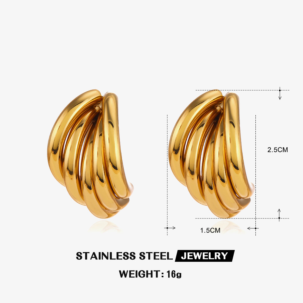 Minimalist C Shape Stud Earrings