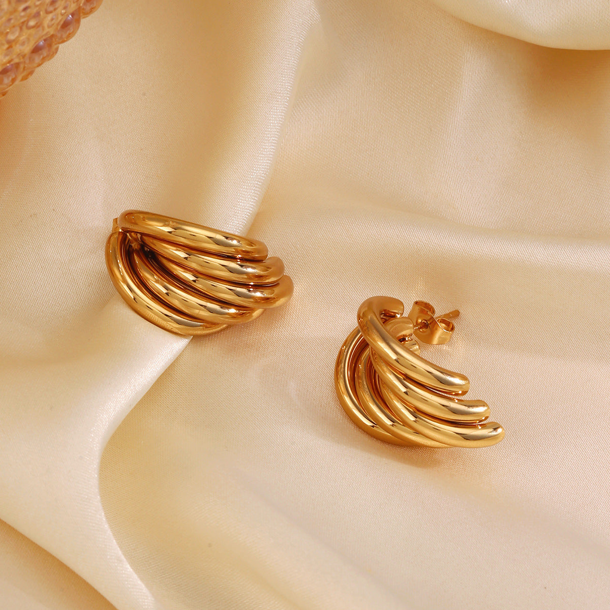 Minimalist C Shape Stud Earrings