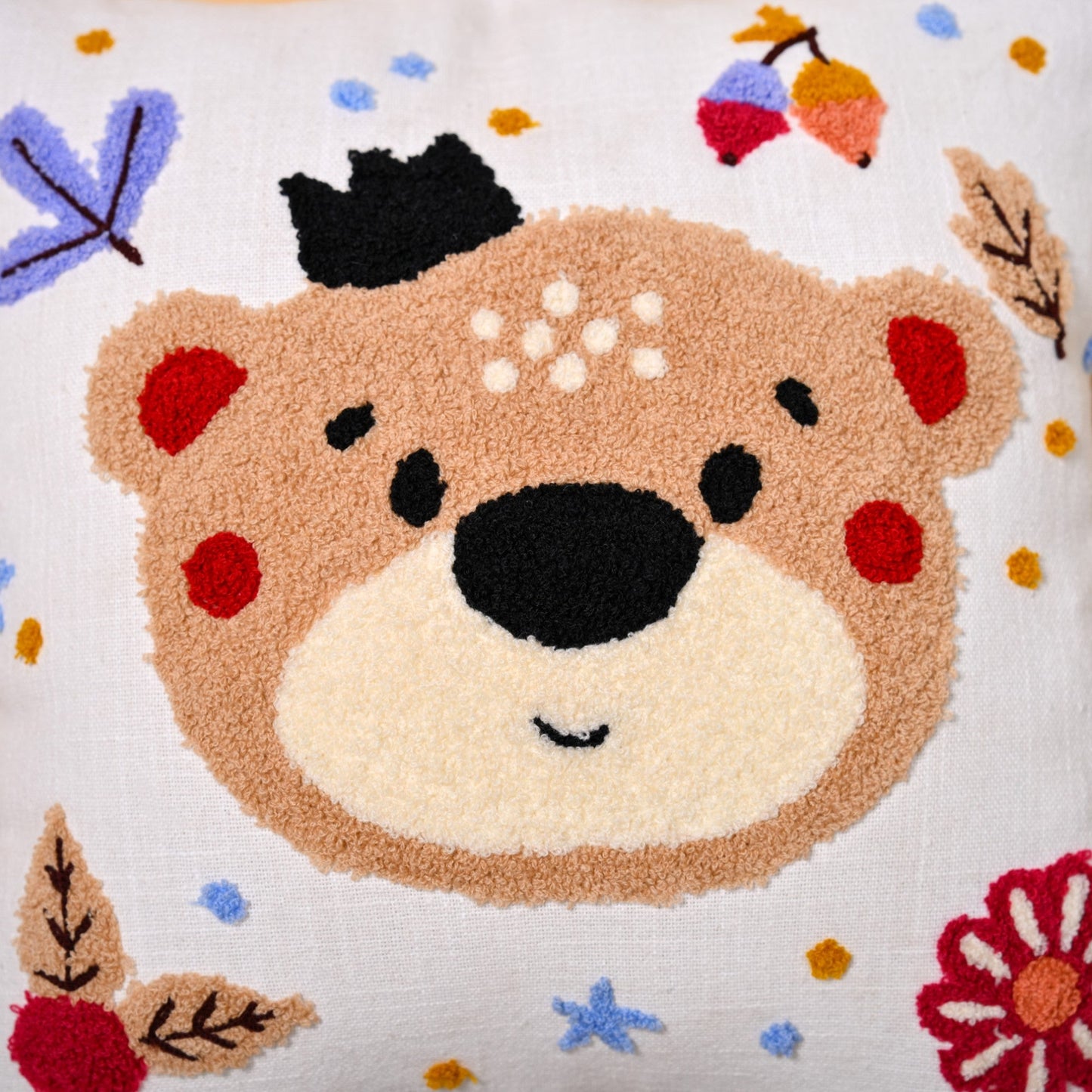 Forest Friends Embroidered Cushion Cover Set Of 2 40x40cm