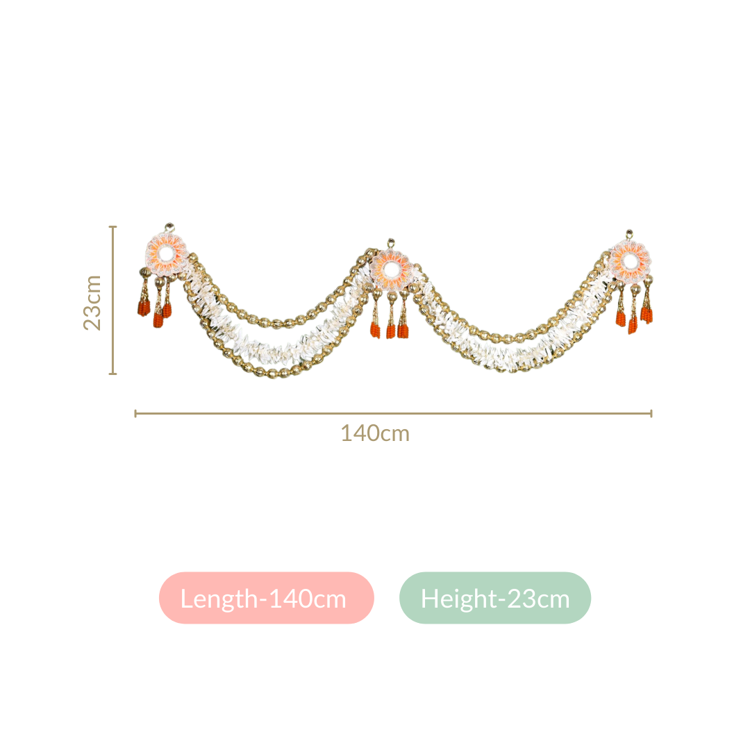 Festive Flower Wall Hanging With Moti Balls