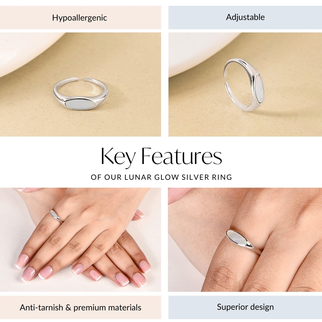 Lunar Glow Silver Ring