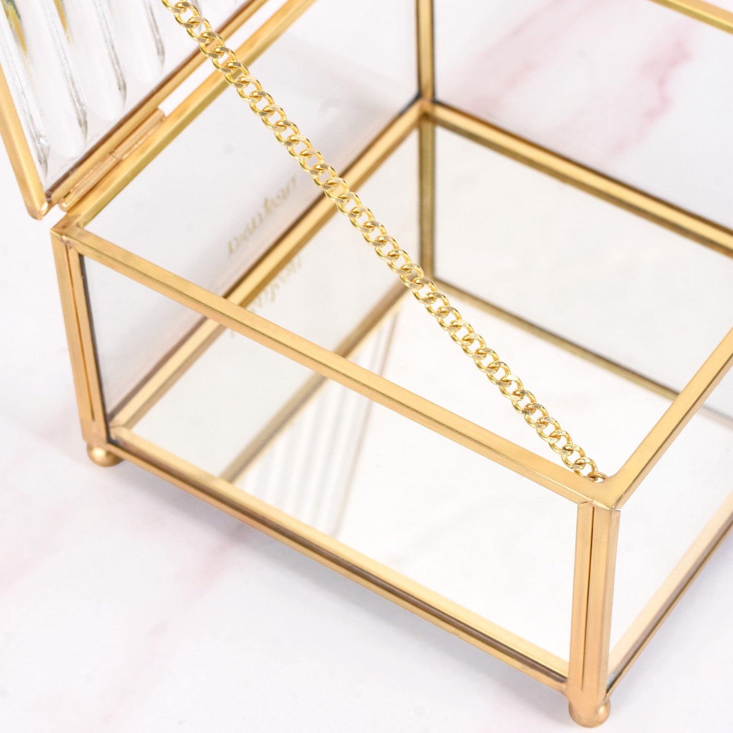 Luxe Fluted Lid Glass Vanity Box