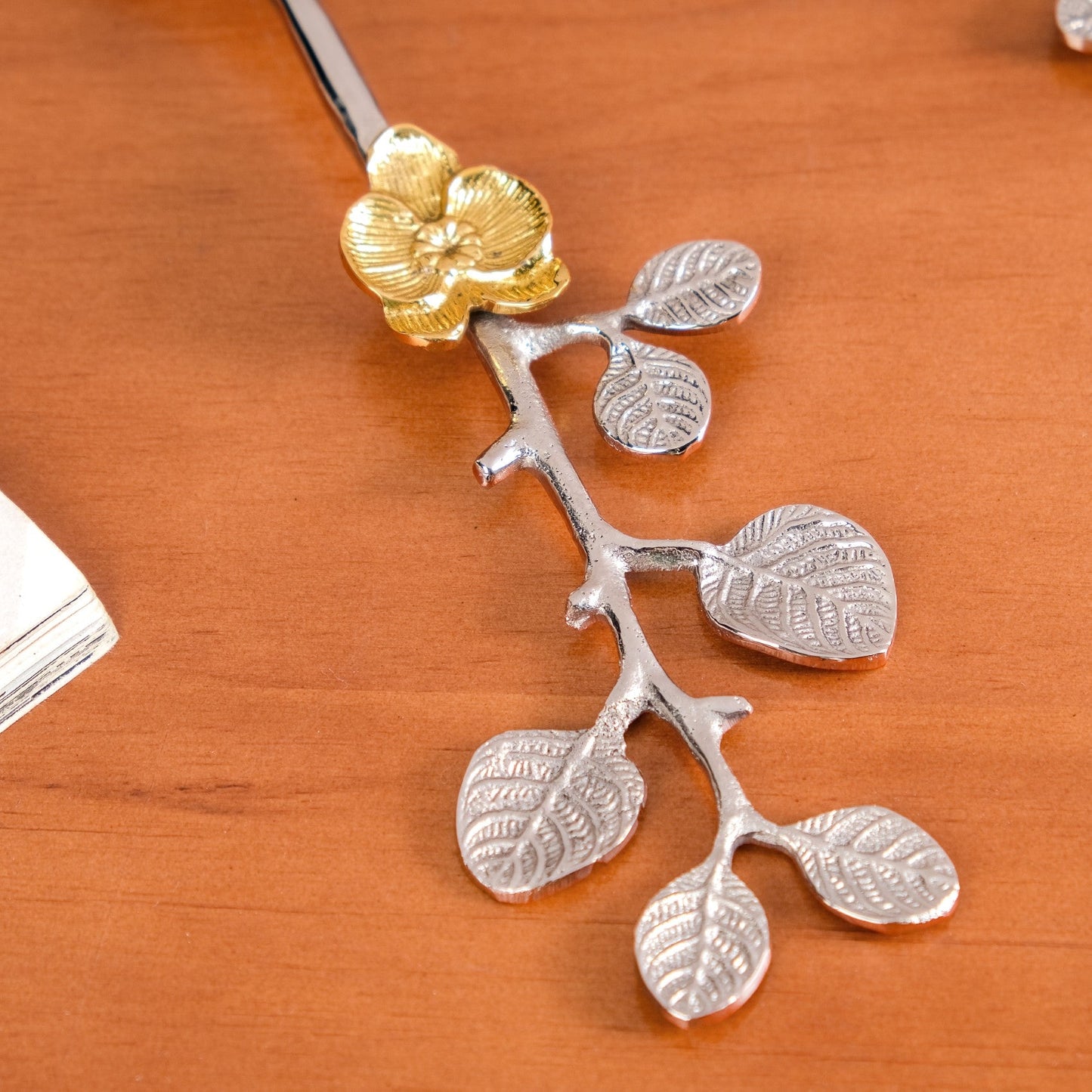 Golden Rose Metal Serving Spoon Set Of 2