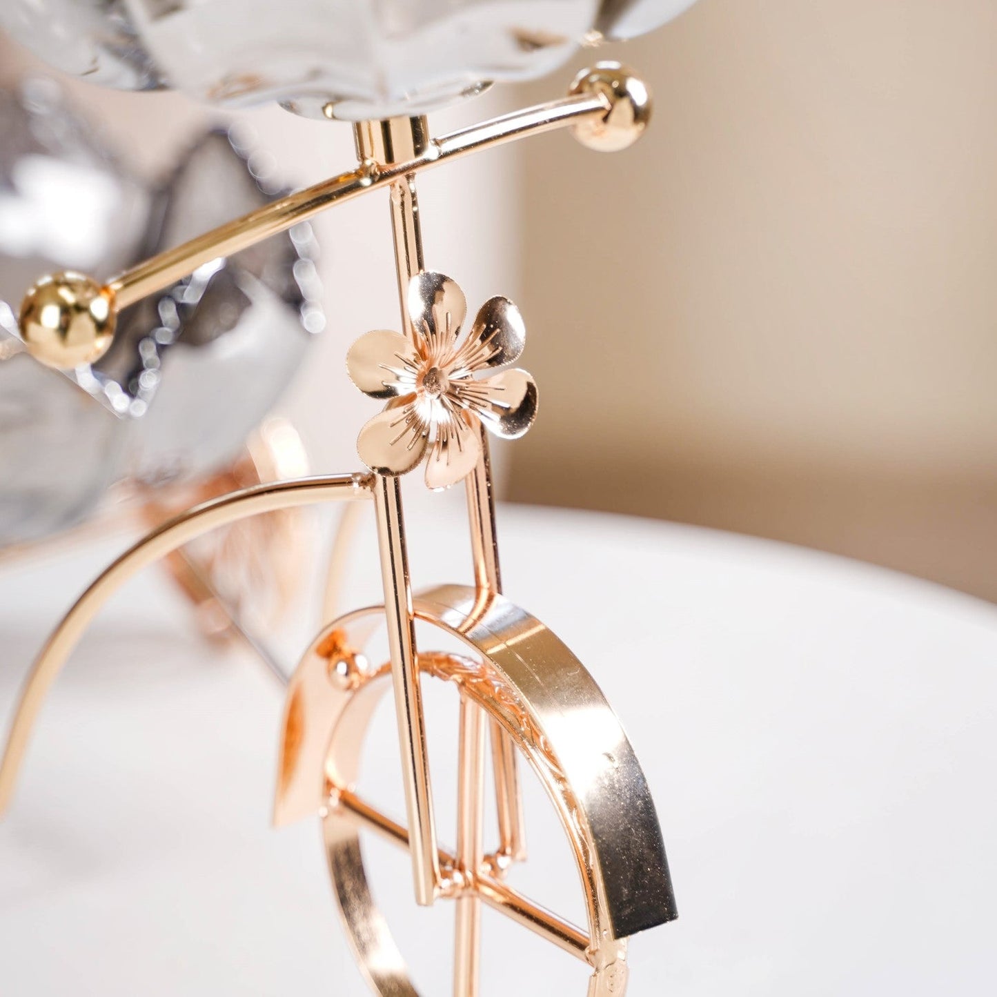 Metal Tricycle Stand With Decorative Glass Bowls