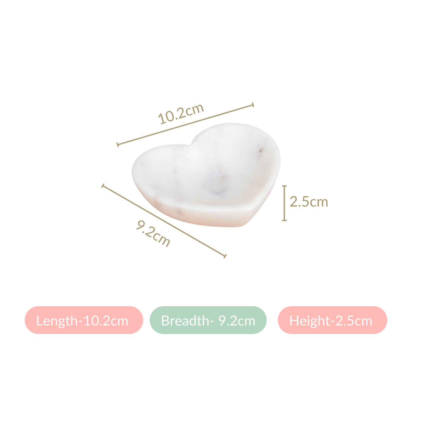 Heart Of Stone White Marble Trinket Dish 4 Inch