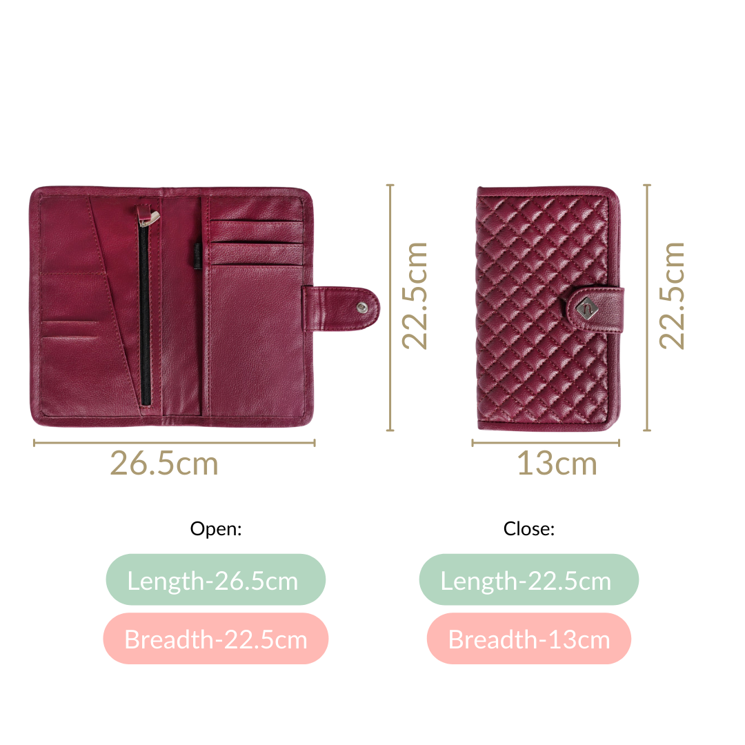 Maroon Travel Passport Wallet