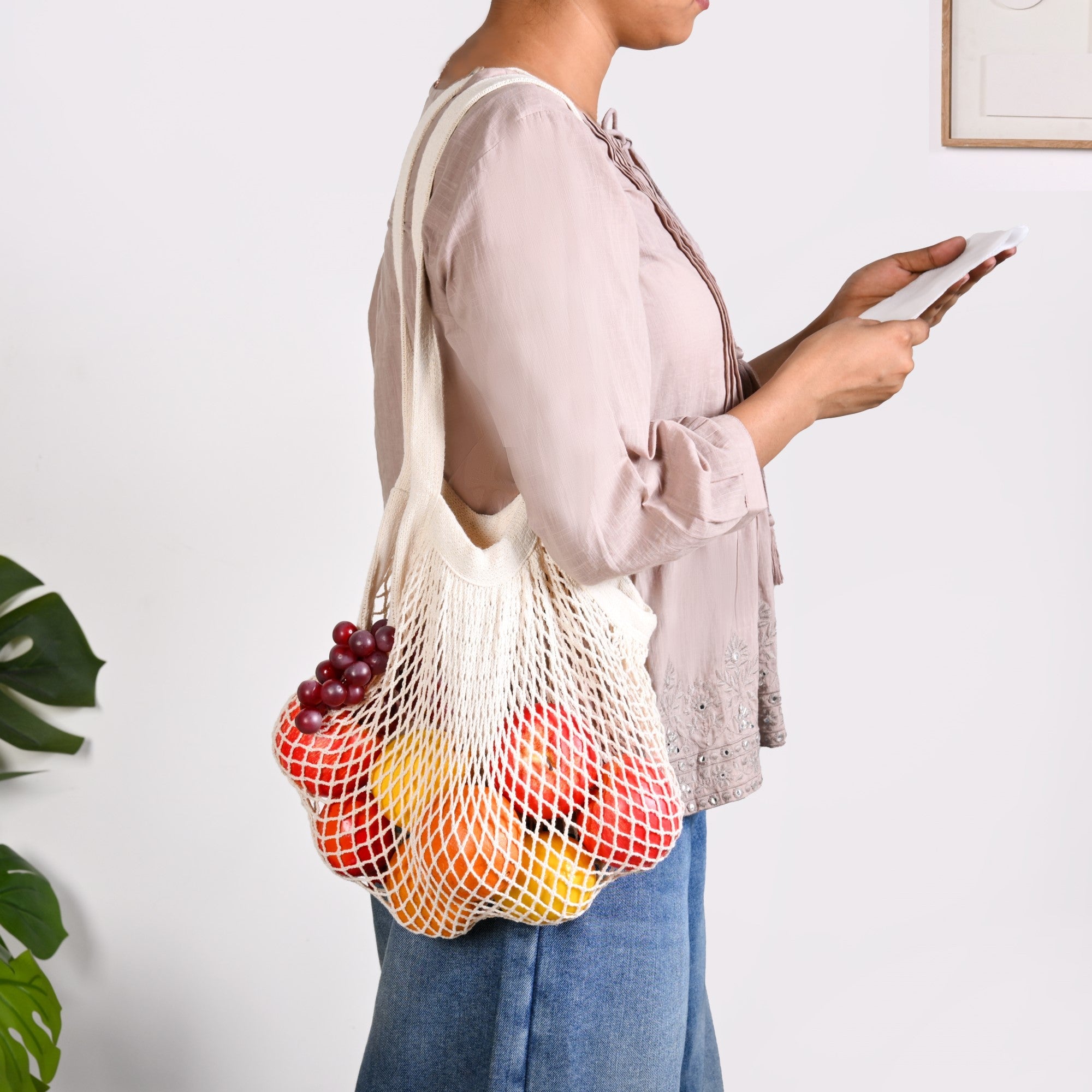 Pure Mesh Eco-Friendly Cotton Bag Set Of 3