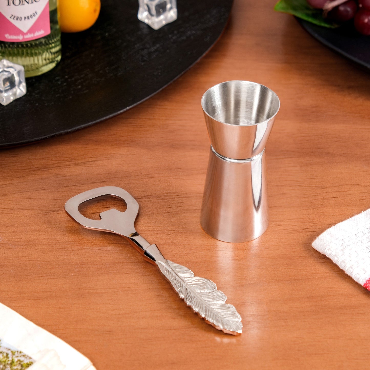 Feather Bottle Opener And Peg Measurer Set Of 2