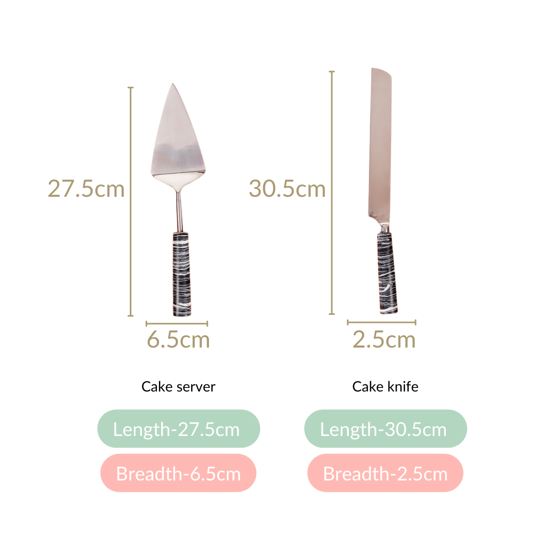 Marble Cake Knife And Server Set Of 2