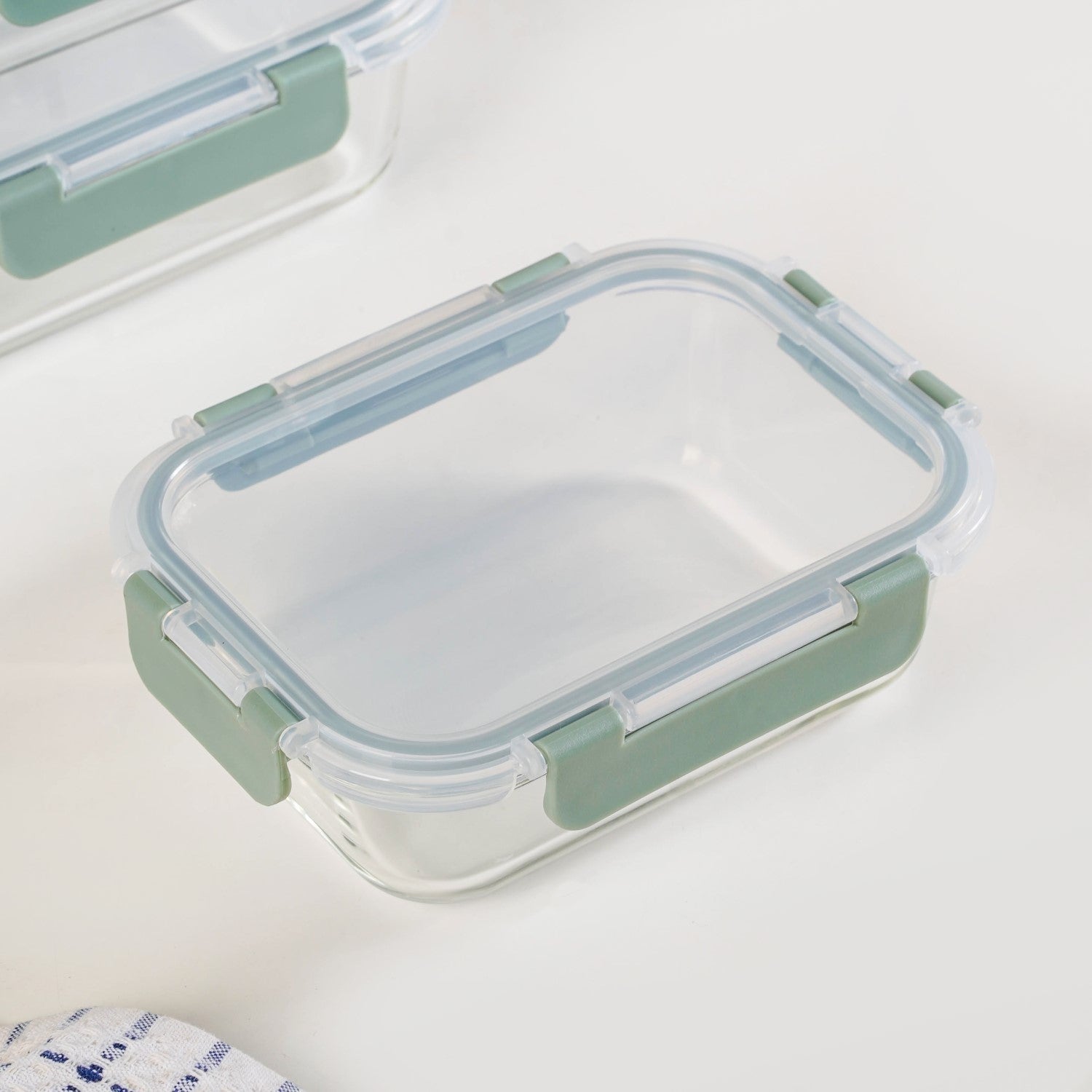 Nestro Microwave Safe Stackable Food Storage Box Set Of 4 Green