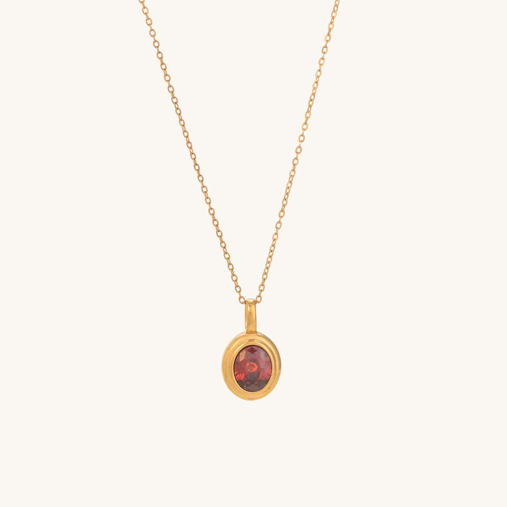 Red Emerald Oval Pendant