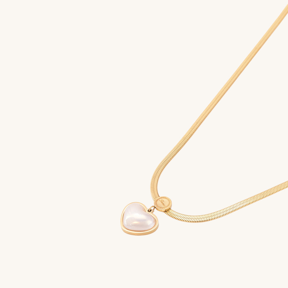 Snake Chain Love Pearl Necklace