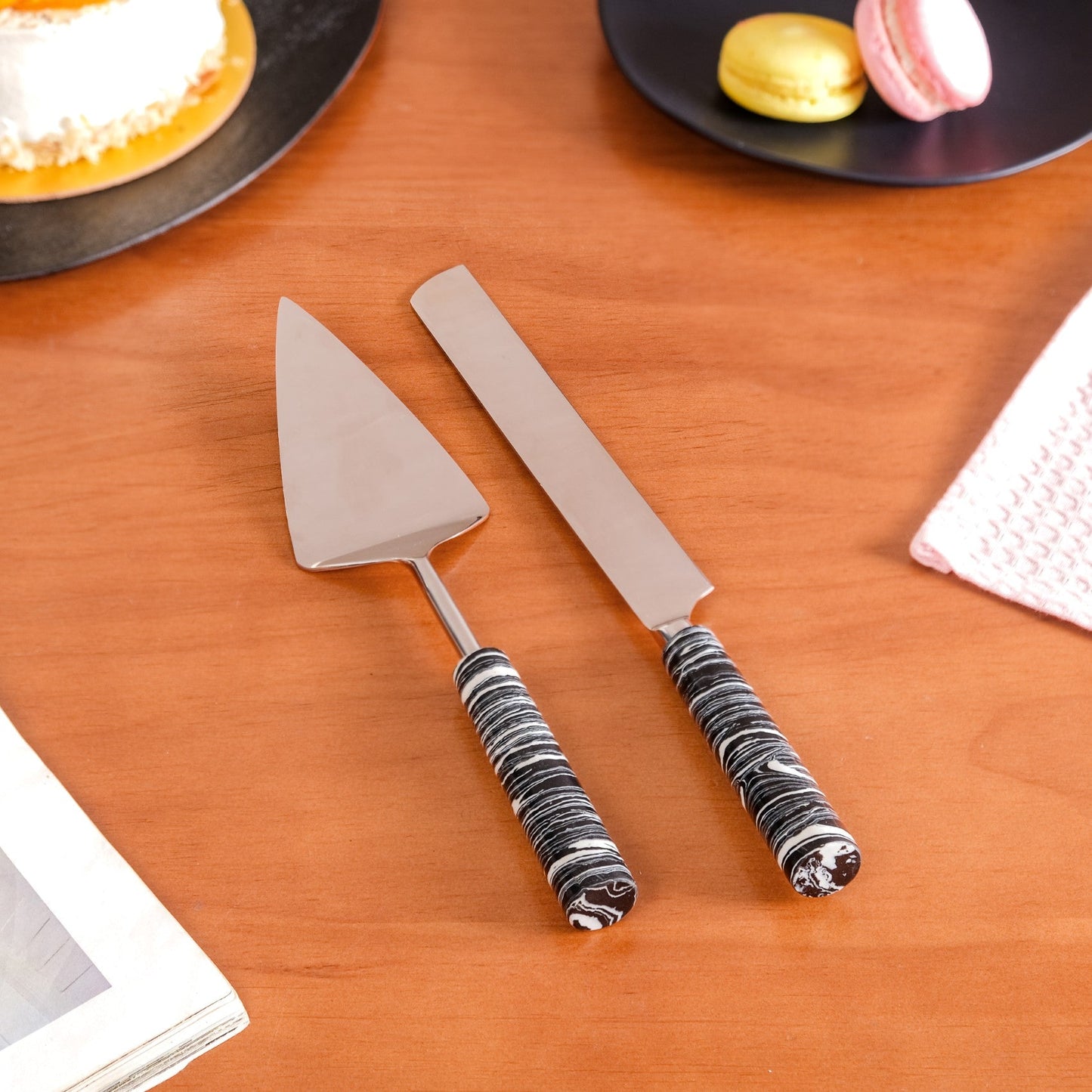 Marble Cake Knife And Server Set Of 2