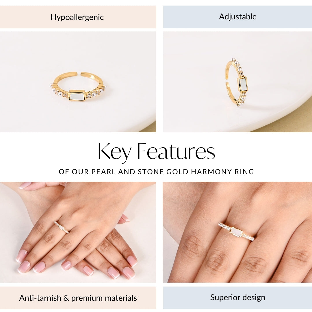 Pearl And Stone Gold Harmony Ring