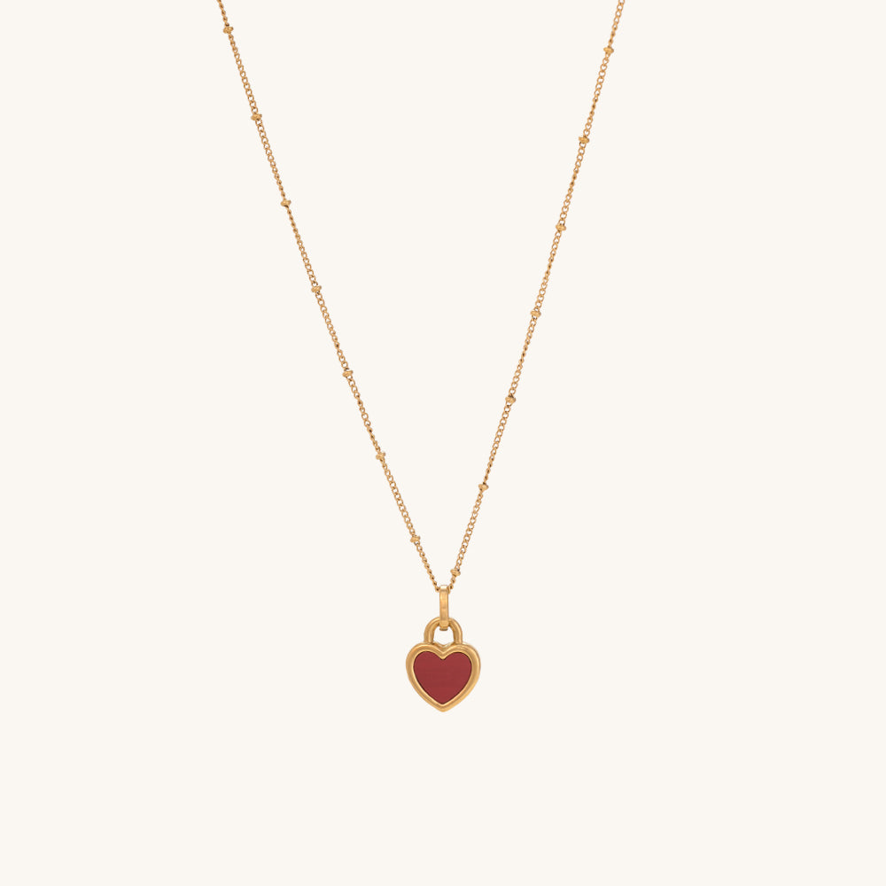 Red White Heart Necklace