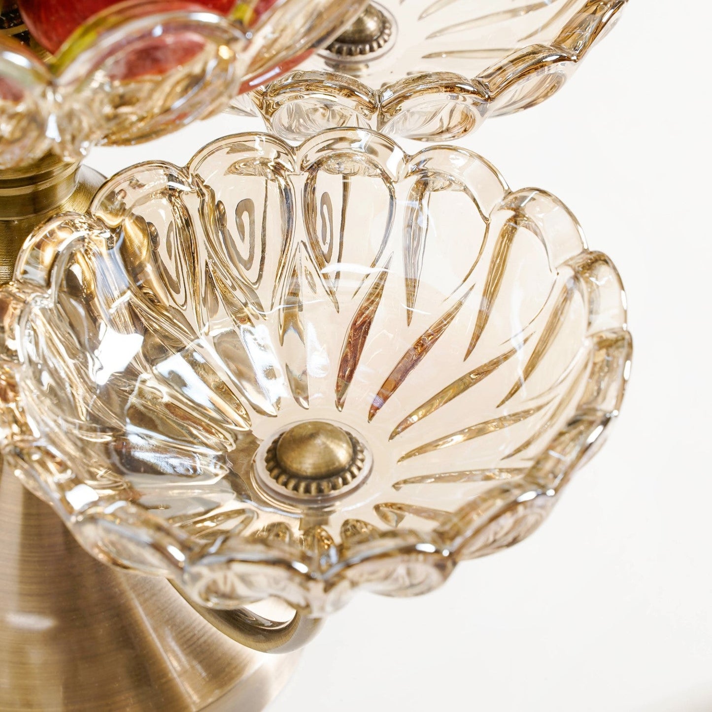 Multilayer Decorative Rotating Glass Bowls Set of 5 With Stand