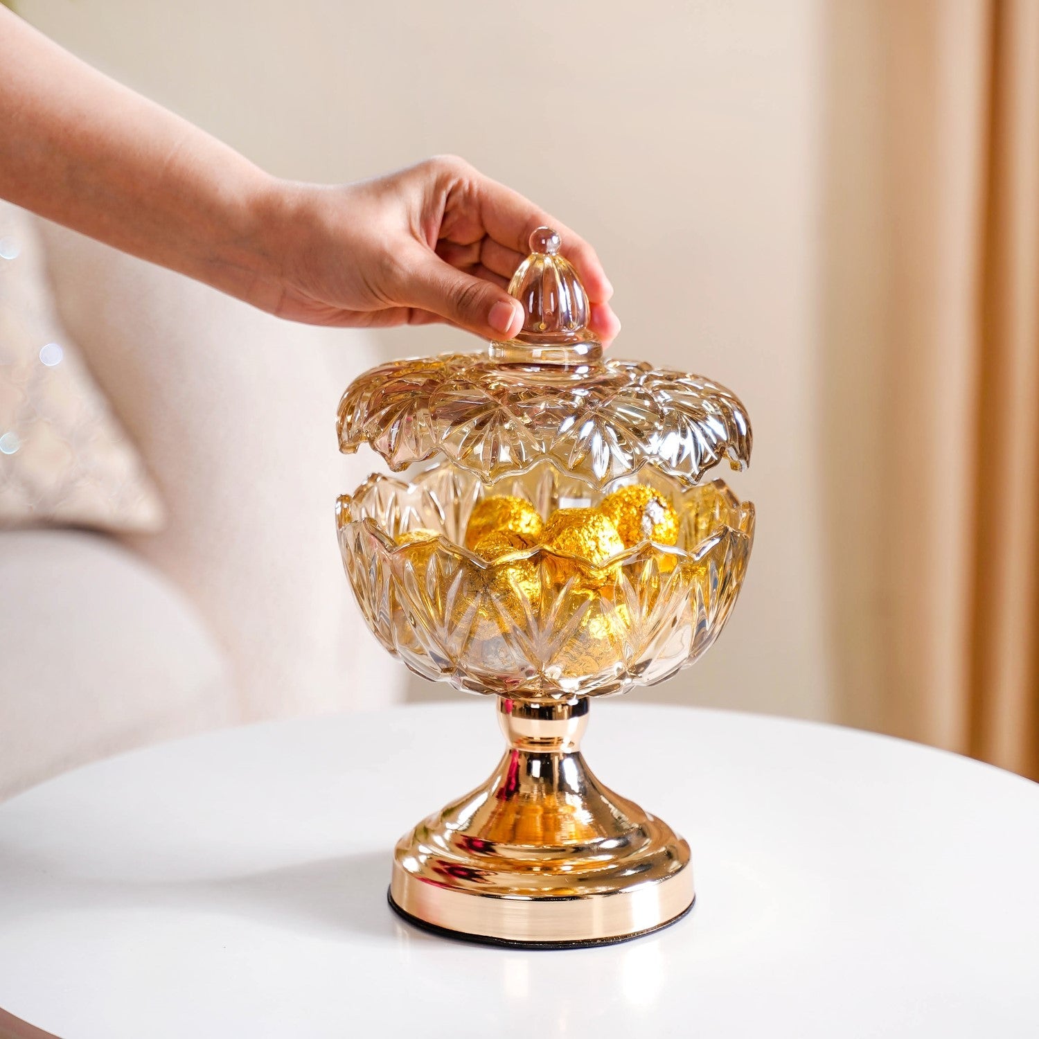 Pedestal Decorative Glass Bowl