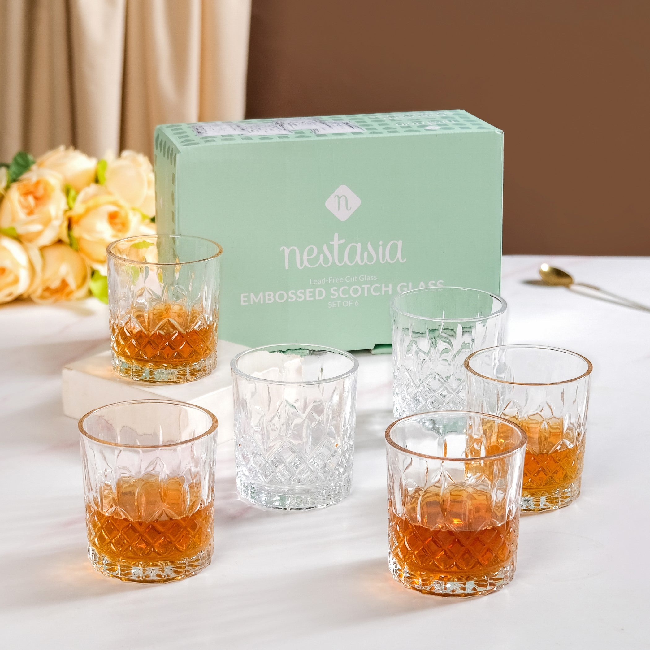 Prism Cut Whiskey Glass Set Of 6 230ml