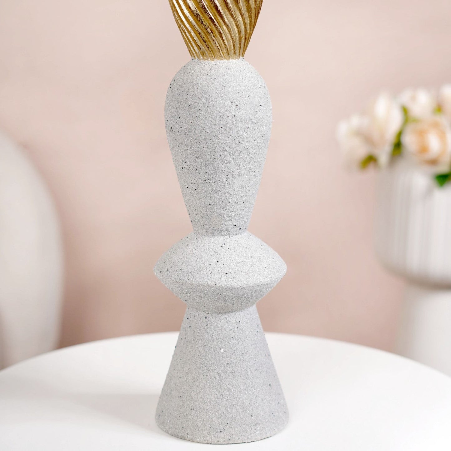 Quartz Sand Finish Texture Pole Showpiece