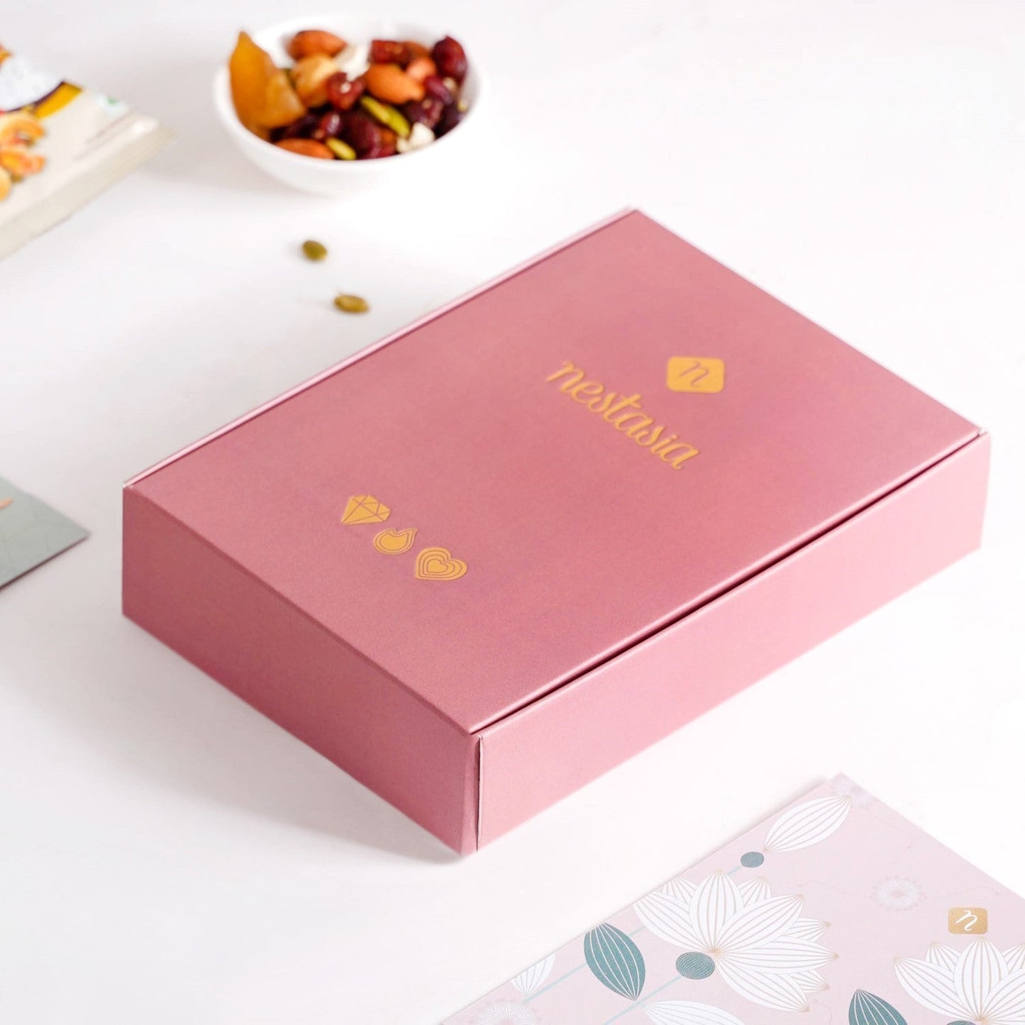 Pink Meenakari Lotus Raksha Bandhan Gift Hamper