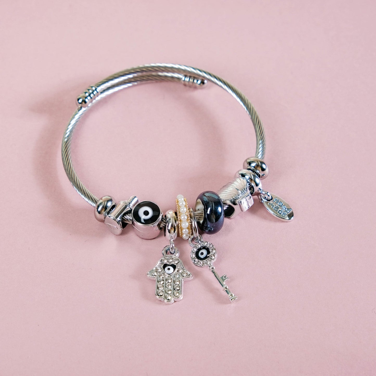 Hamsa Hand Bracelet Rakhi Gift Hamper Set Of 3 With Box And Card