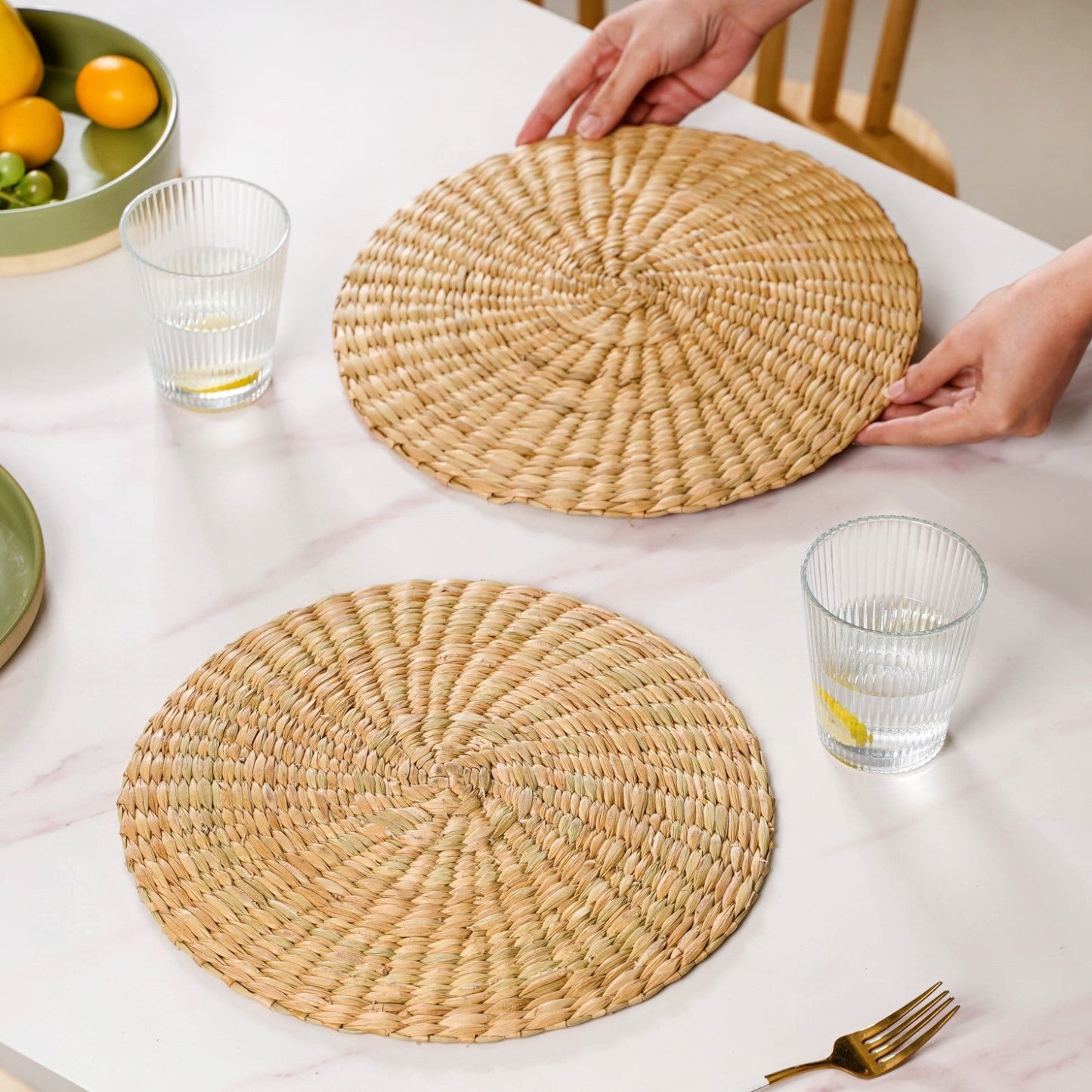 Round Wicker Table Mat Set Of 2 12 Inch