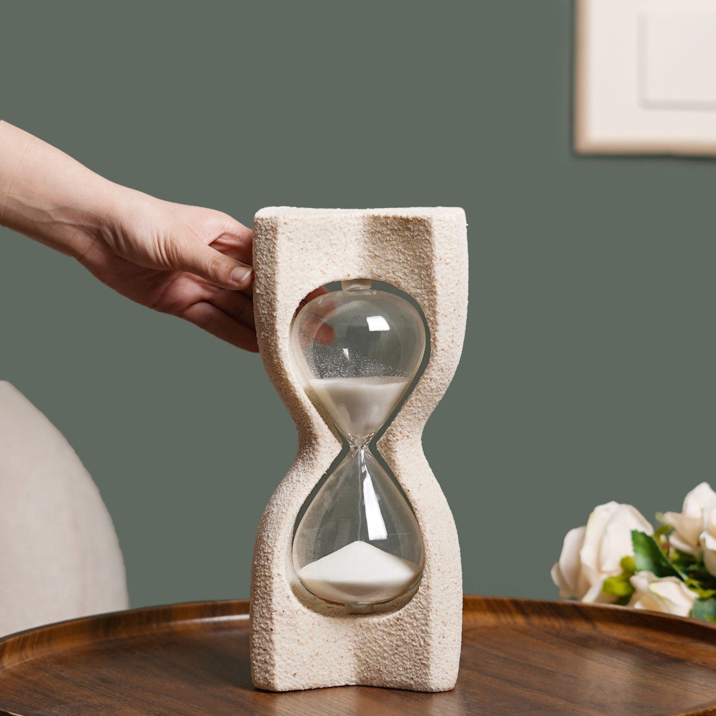 Sands Of Time Hourglass Textured Showpiece
