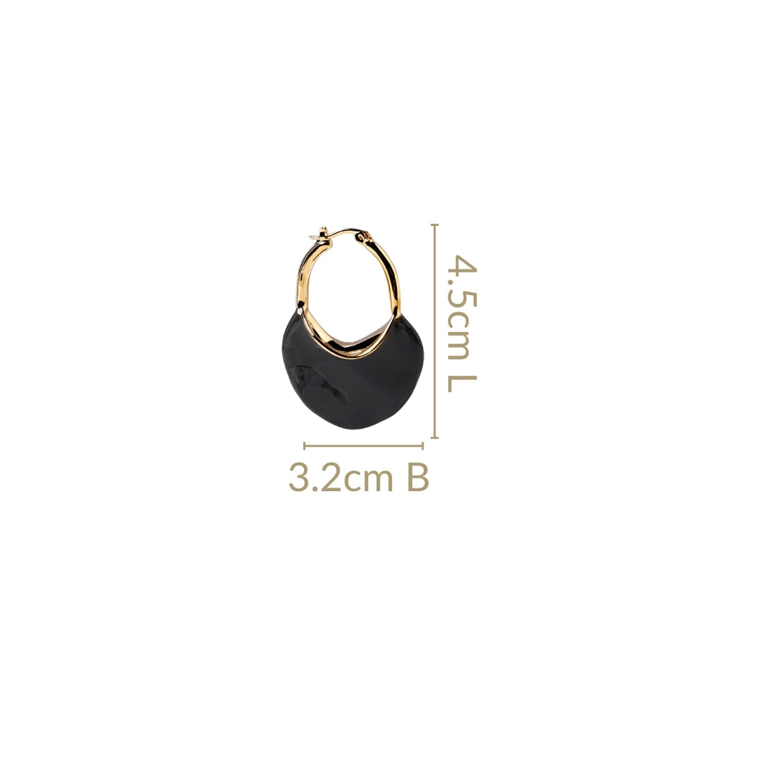 Sculpted Arc Hoop Earrings Black