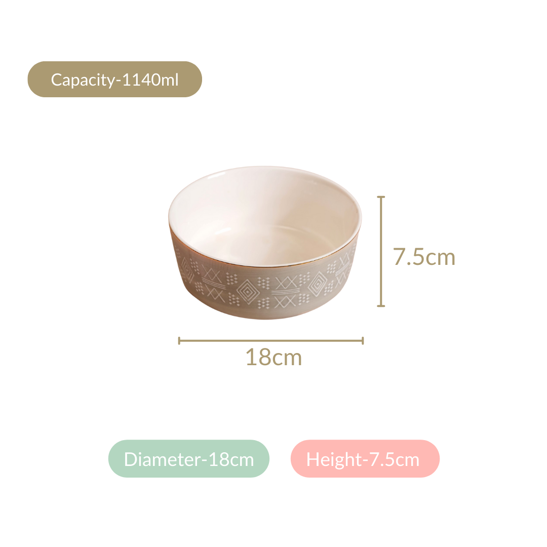 Set Of 2 Azo Serving Bowls Grey 1140ml