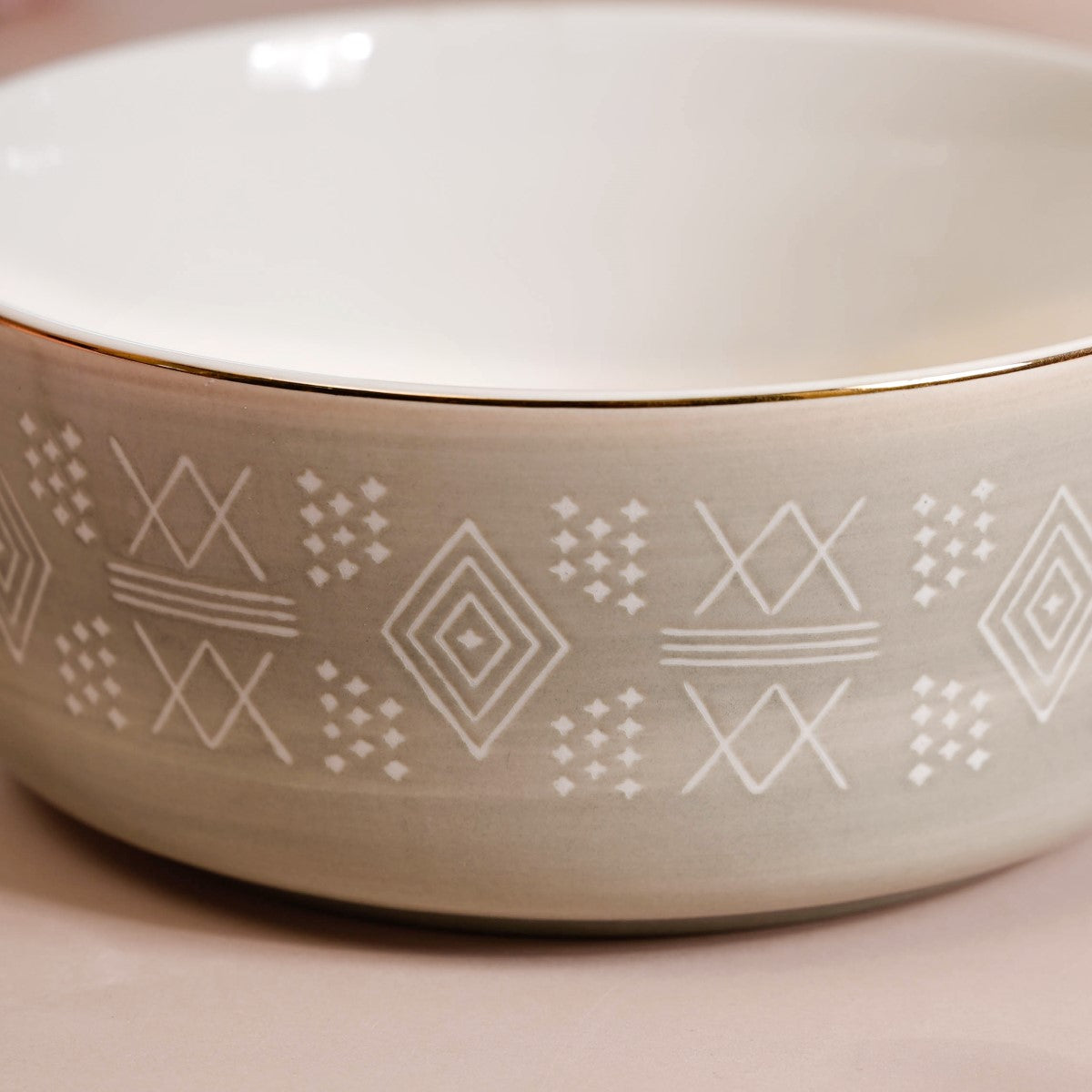 Set Of 2 Azo Serving Bowls Grey 1140ml