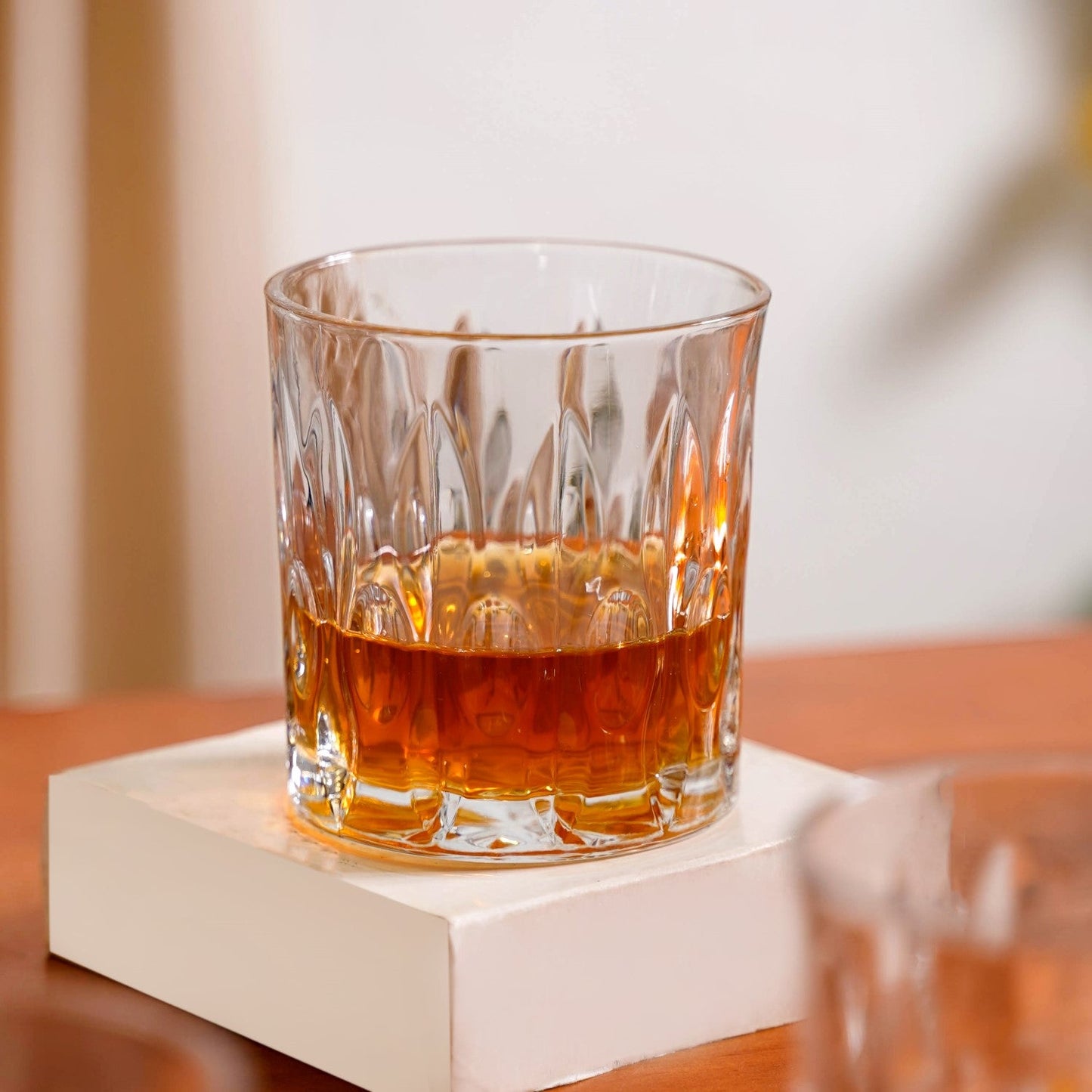 Large Set Of 6 Textured Luxe Whiskey Glass 310ml