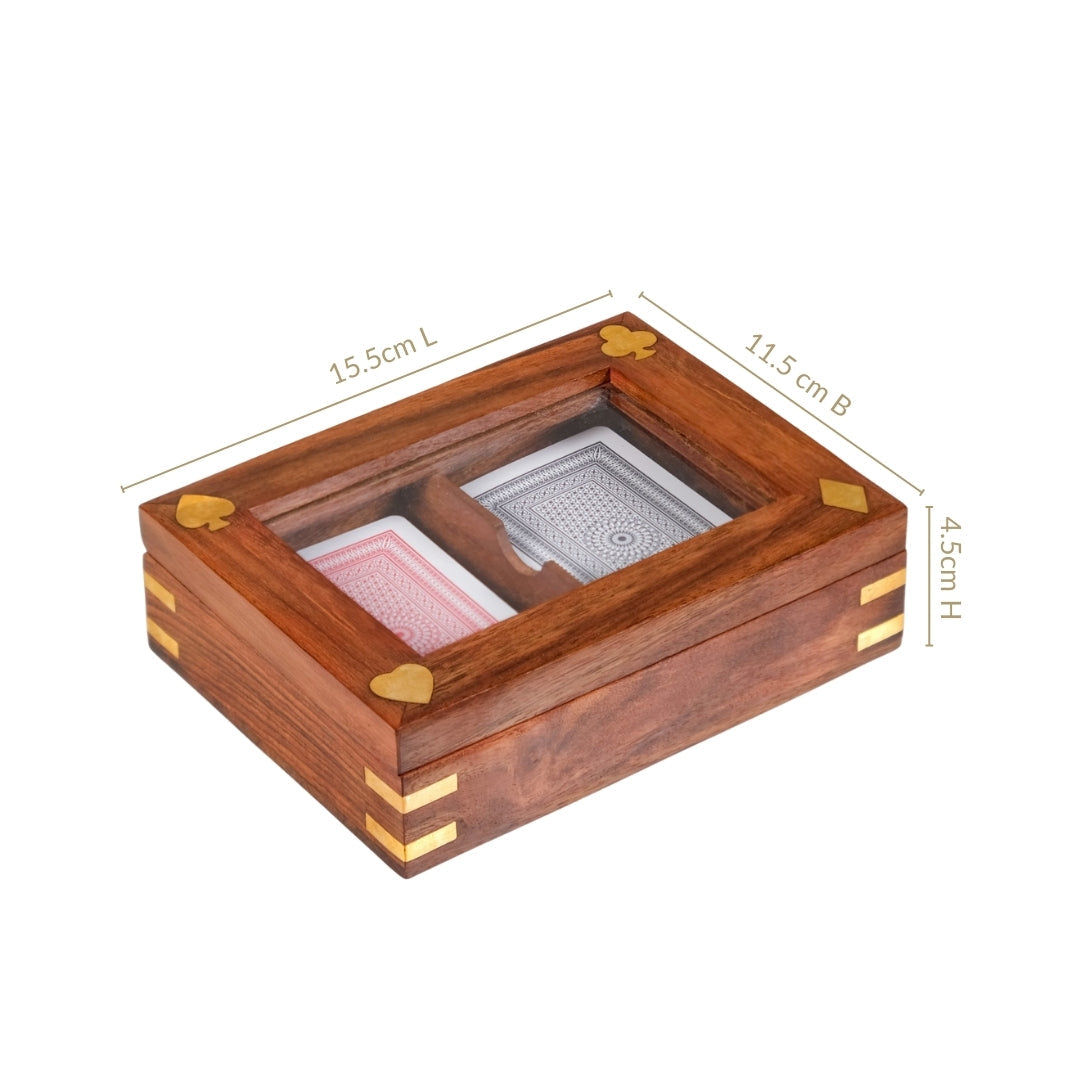 Playing Cards Set Of 2 in Wooden Display Box