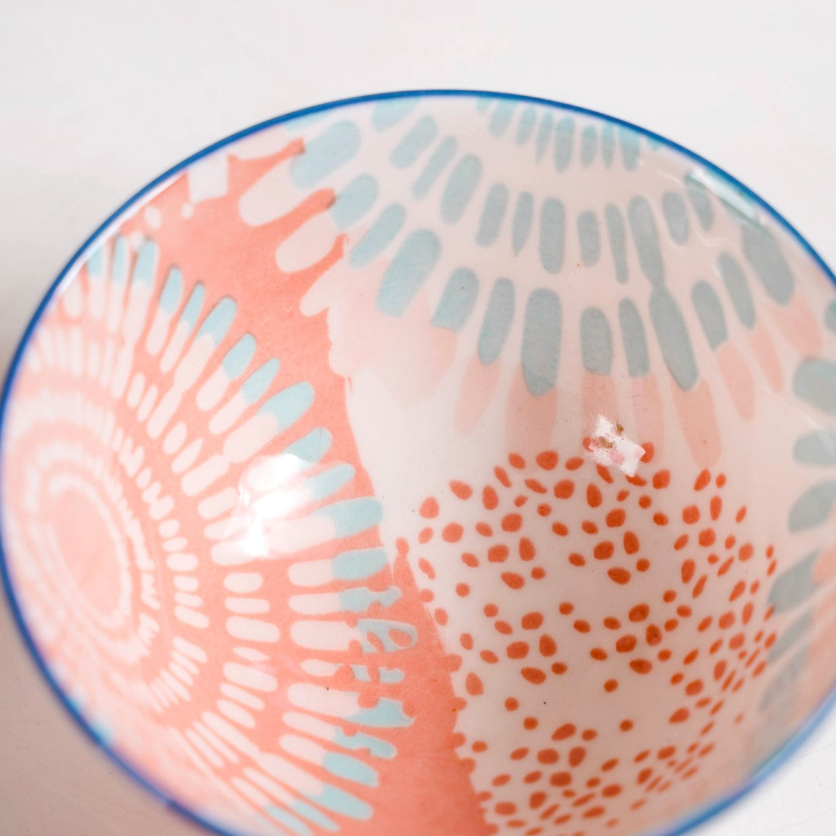 Pastel Print Ceramic Snack Bowls Set Of 4 300ml