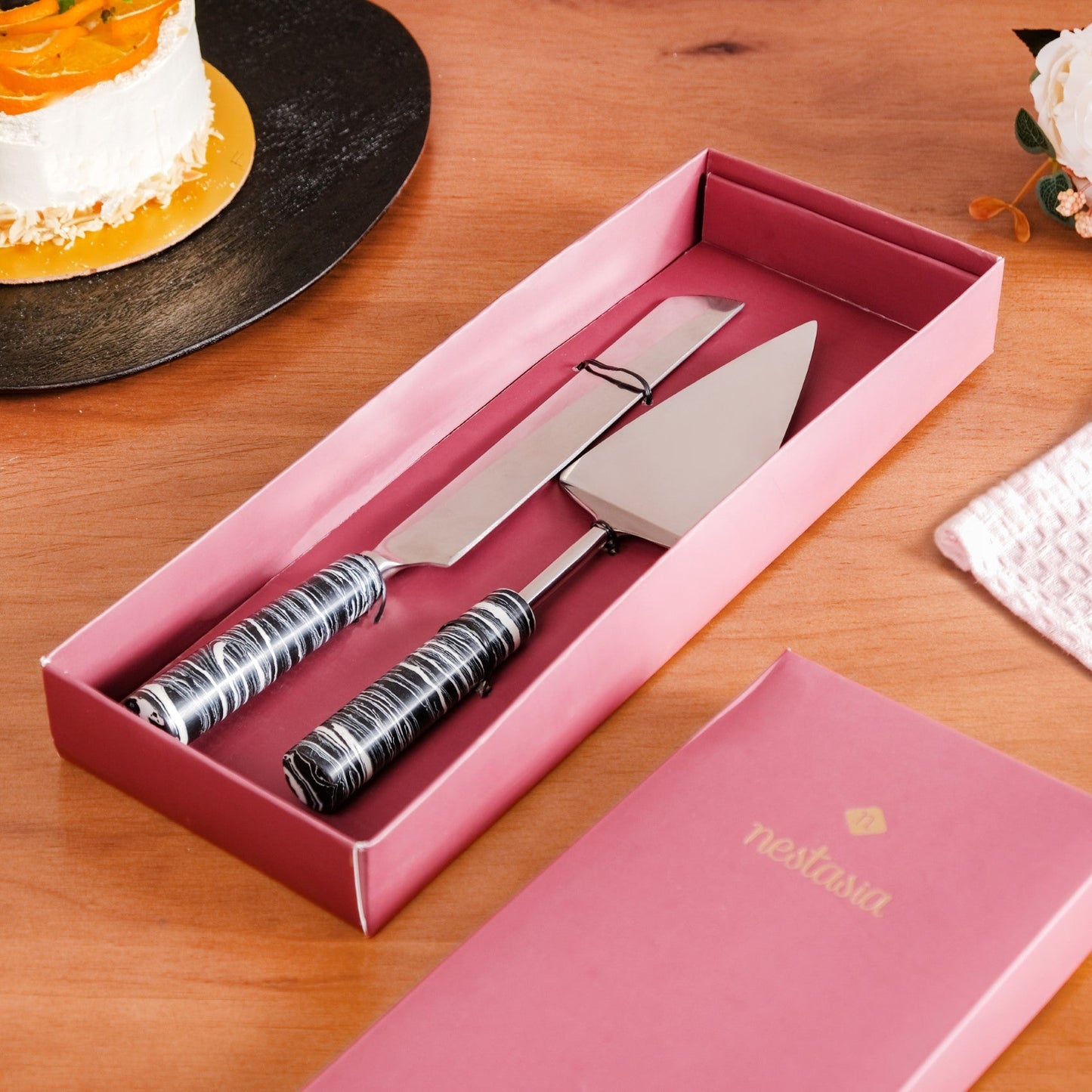 Marble Cake Knife And Server Set Of 2