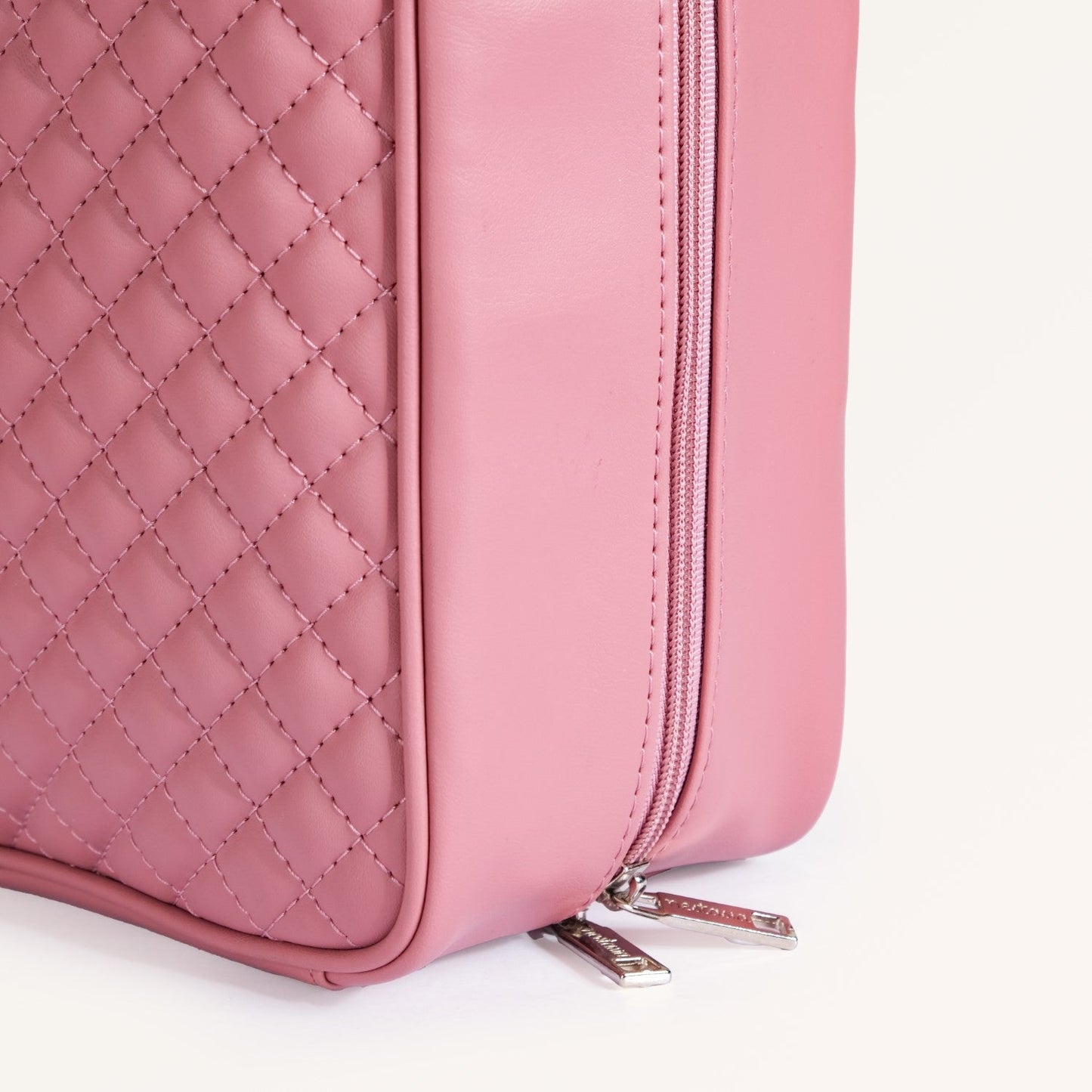 Pastel Pink Quilted Travel Organiser Kit Set Of 4