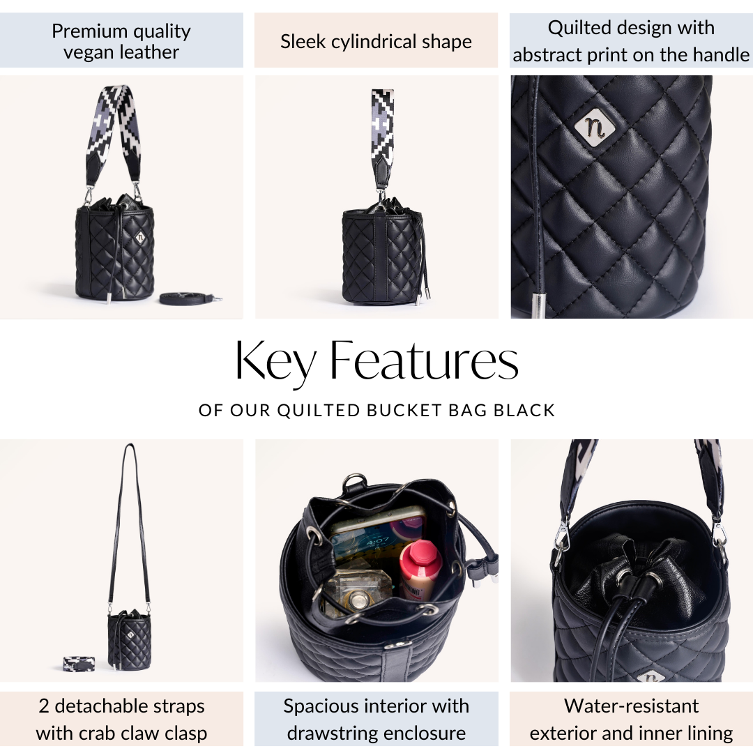 Quilted Bucket Bag Black