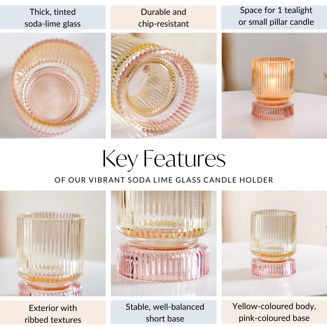 Pastel Glass Votive Candle Holder