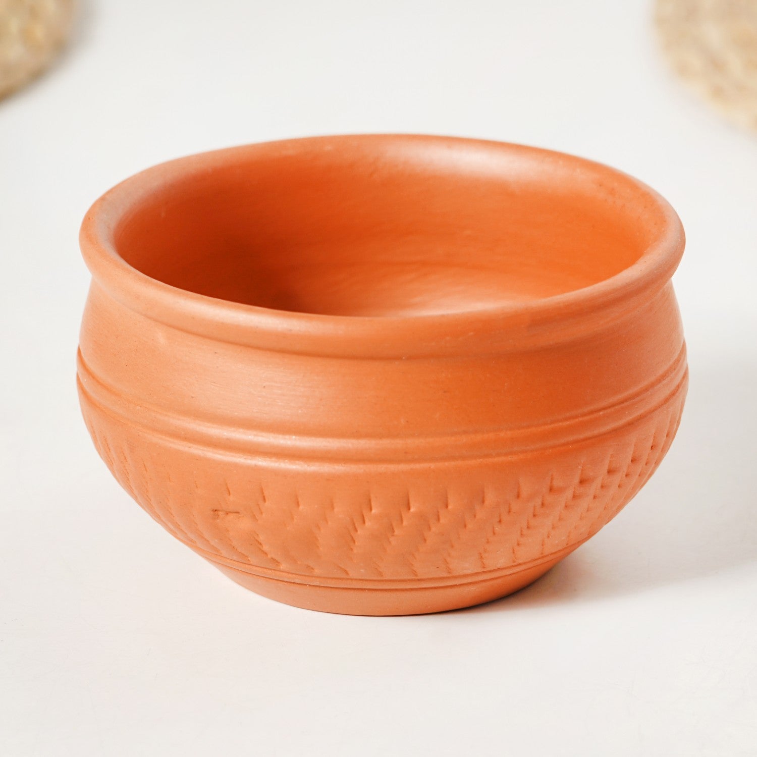 Artisanal Engraved Terracotta Bowls Set Of 6 170ml