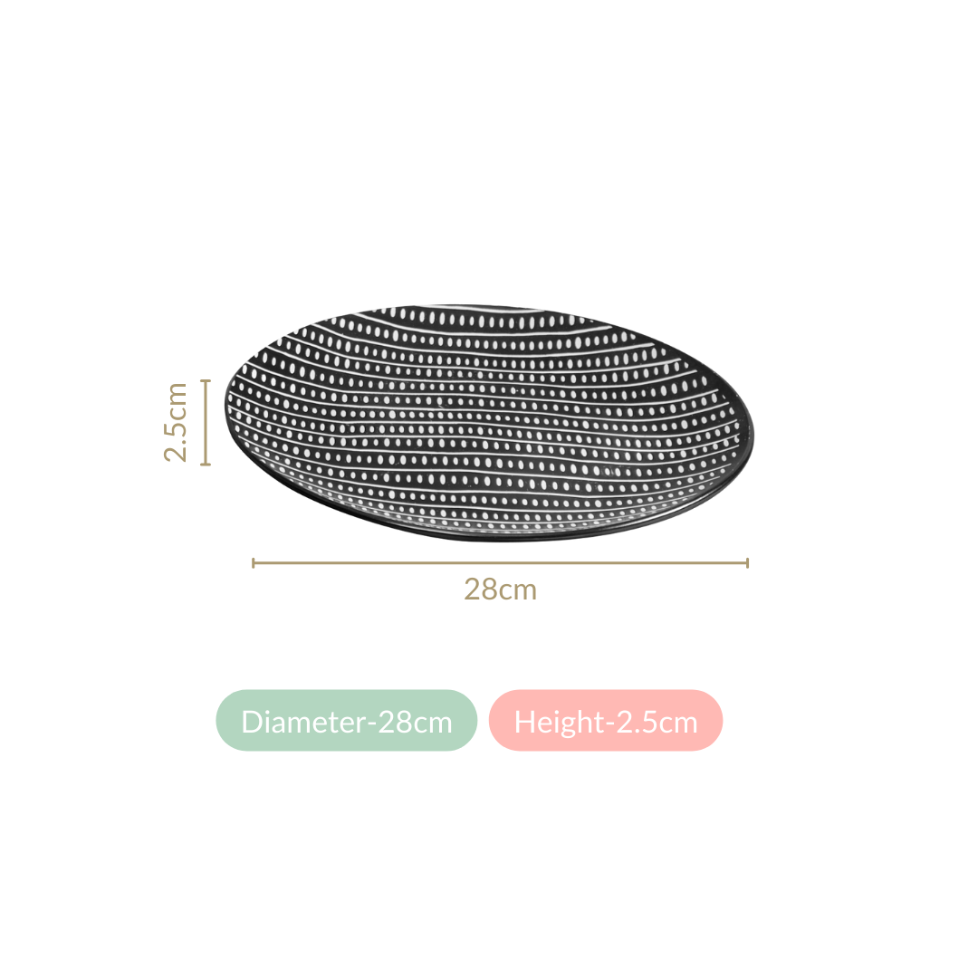 Kuro Ceramic Dinner Plate Set Of 6 11 Inch