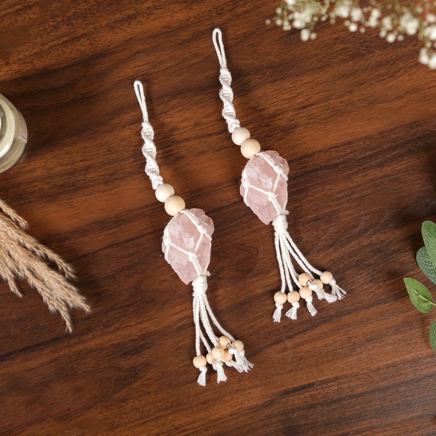 Pink Salt Macrame Wall Hanging Set Of 2