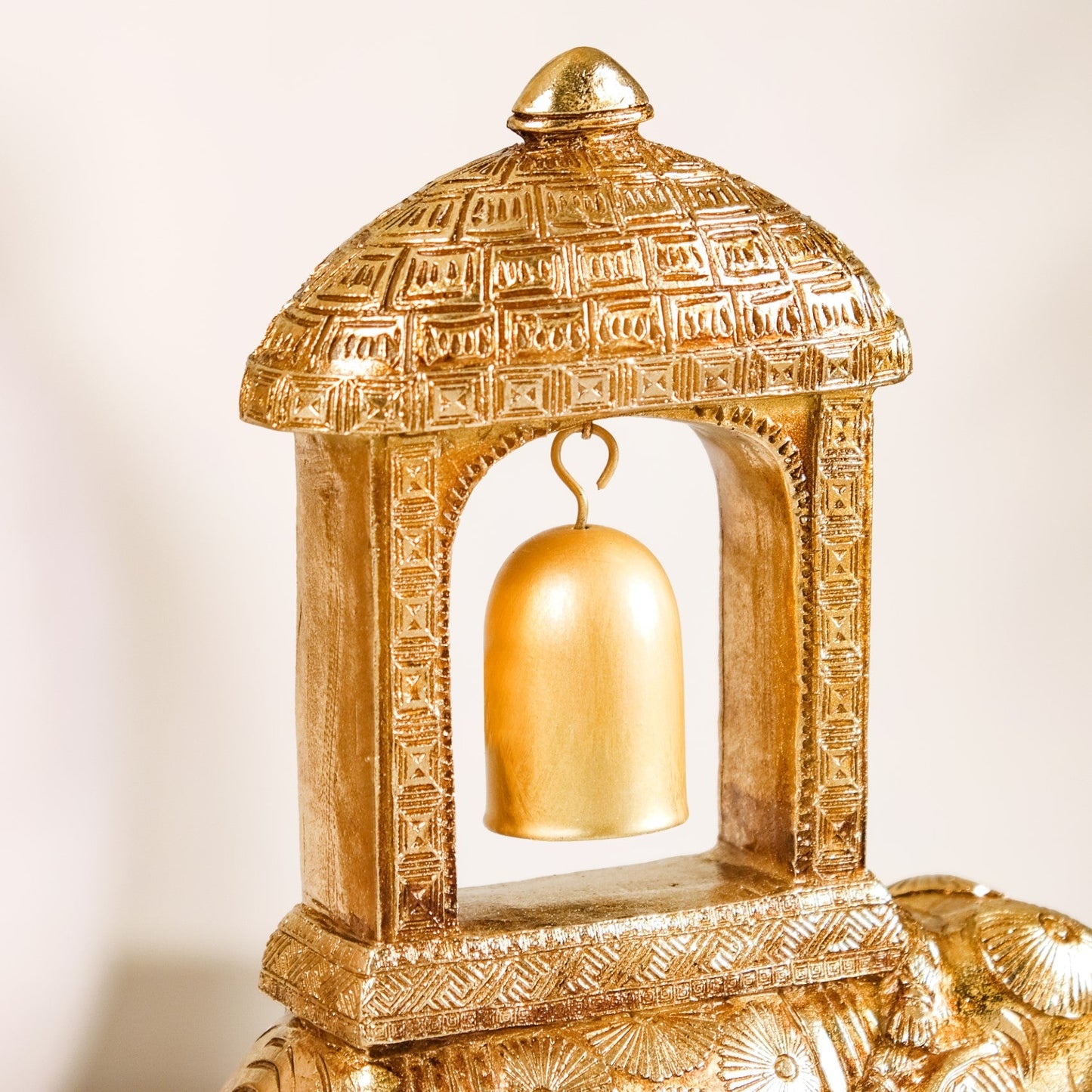 Royal Wedding Elephant With Bell Showpiece Gold