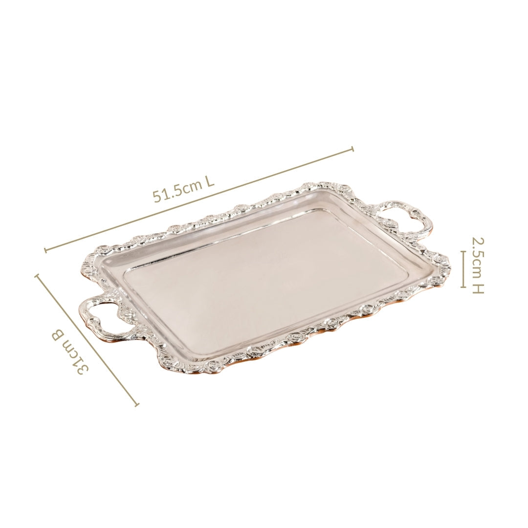 Royalcore Decorative Metal Tray With Handles