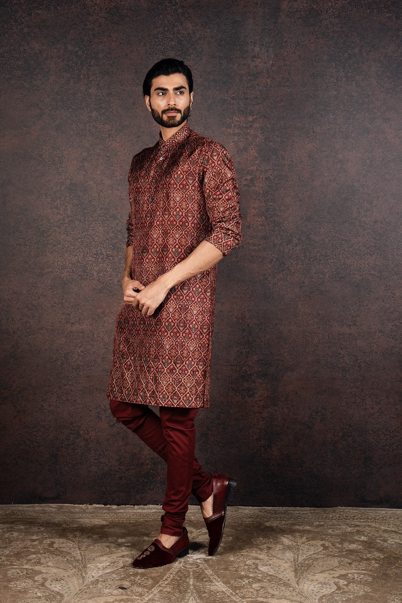 Vintage Maroon Kurta Set | MURAQQA