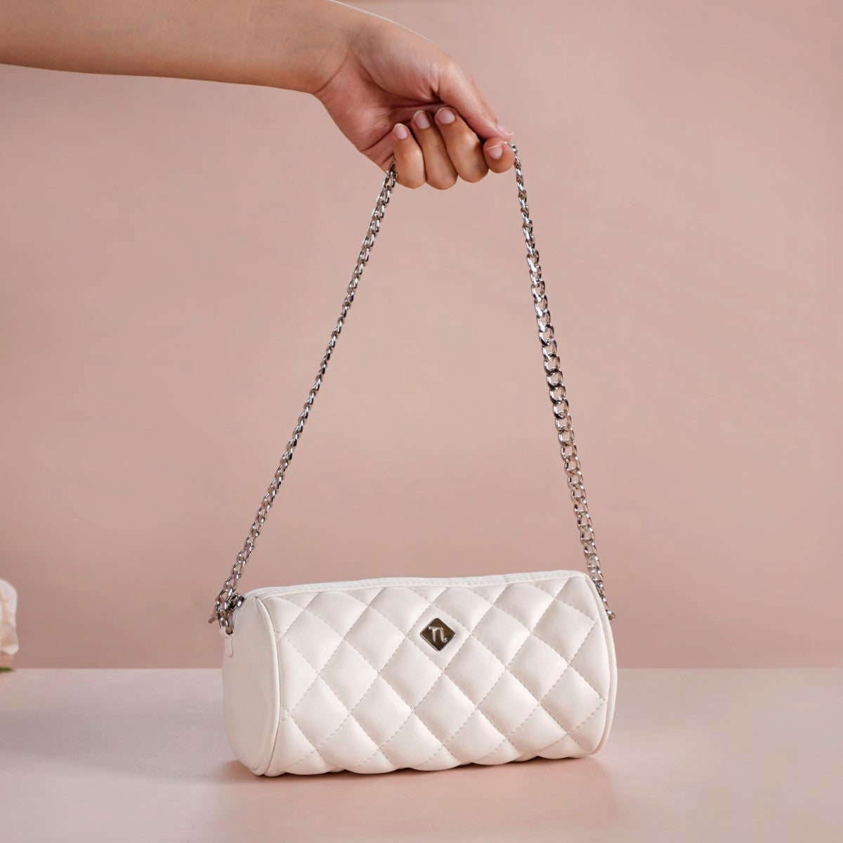 Mini Barrel Bag White