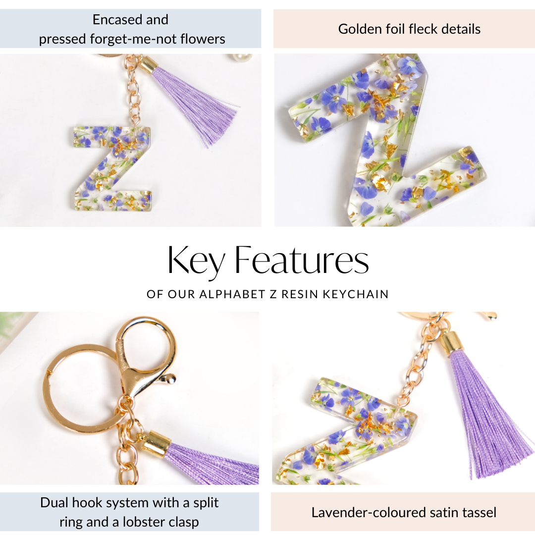 Hana Z Resin Keychain With Gold Flecks