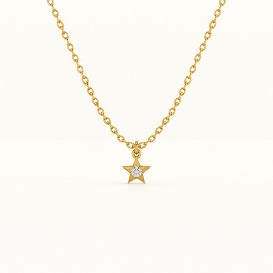 Small Star Charm 925 Sterling Silver Necklace