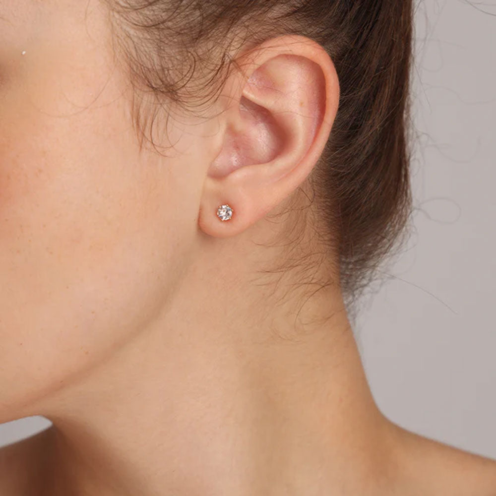 Diamond Halo Stud Earrings