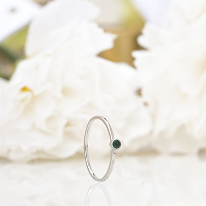 Cute Birthstone Ring | 18k White Gold Plated